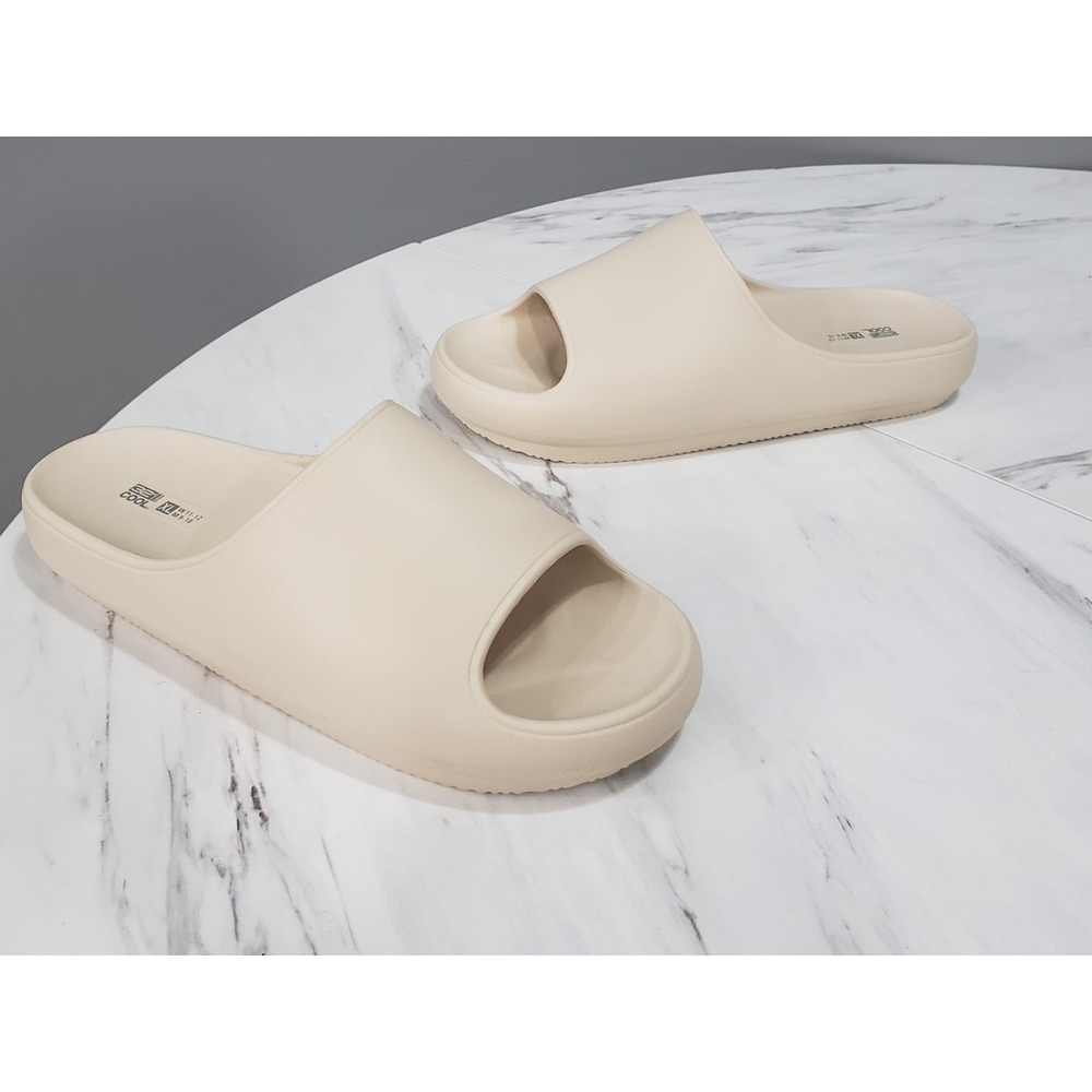 MEN 10 WOMEN 12 Cool Unisex Women's Men's Cream Cushion Slide Sandal Shower Shoe
